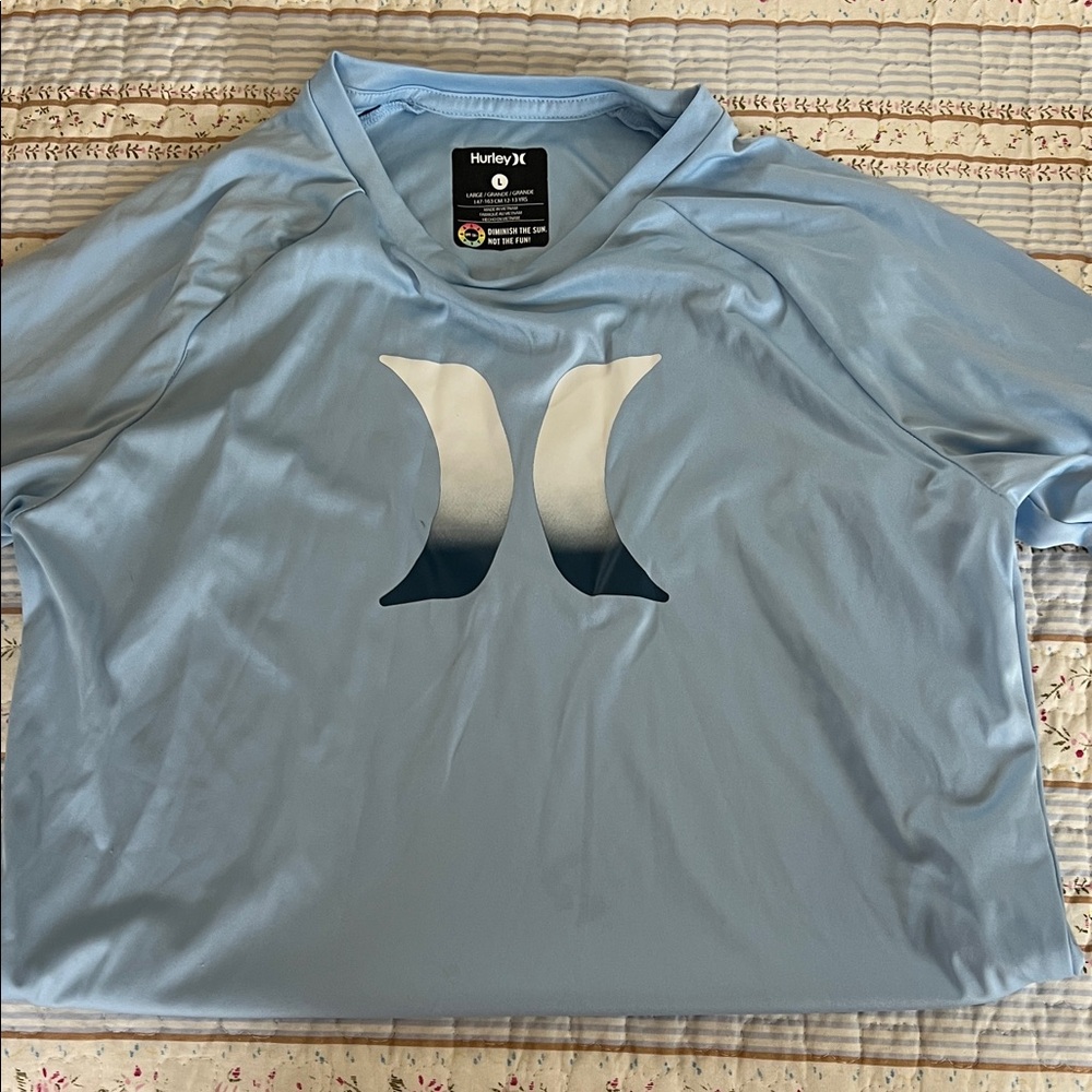 Hurley Kids Swim Rashguard in Light Blue